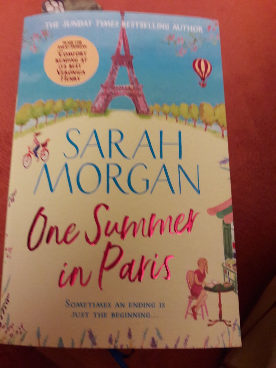 SamTongeWriter's tweet photo. As someone who lived in Paris as a young woman and had a love affair there I am LOVING @SarahMorgan_ 's latest book!
#amreading 
#mustgotobed https://t.co/W6v2QfpEmS