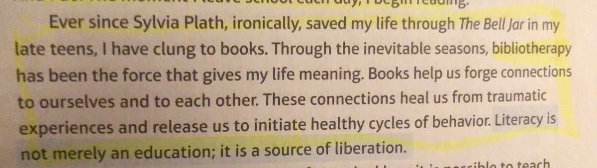 A4 Aeriale’s “change in action” account brought me to tears. ...”bibliotherapy has been the force that gives my life meaning.”  “Literacy is not merely an education; it is a source of liberation.”  #HCPSRead