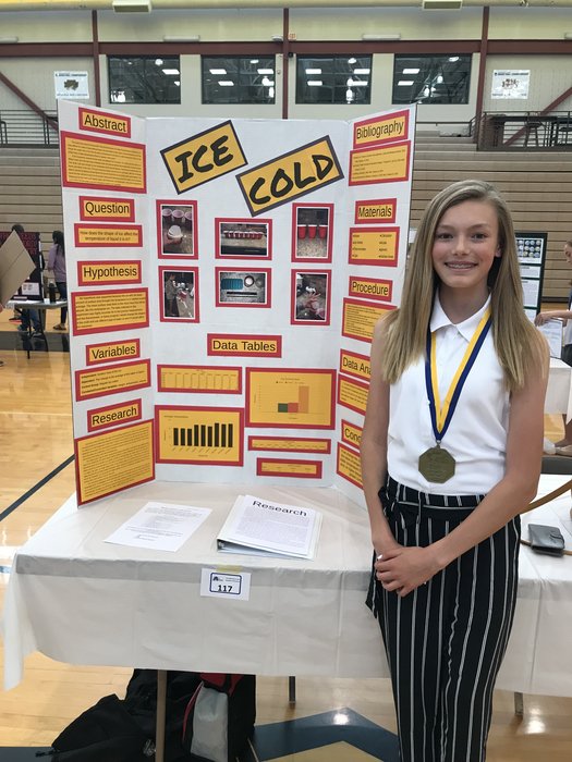 Congrats to Pender 8th Grader Brieann Bruns for finishing in the top 10 at the State Science Fair today!