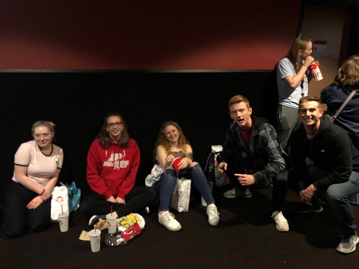 phscutlass's tweet photo. Cutlass, Yearbook and PTV are at AMC in Bloomington, IL to see #AvengersEngame the night before #IHSA Journalism State!  #Cutlass #PTV https://t.co/fbkPWz4kjm