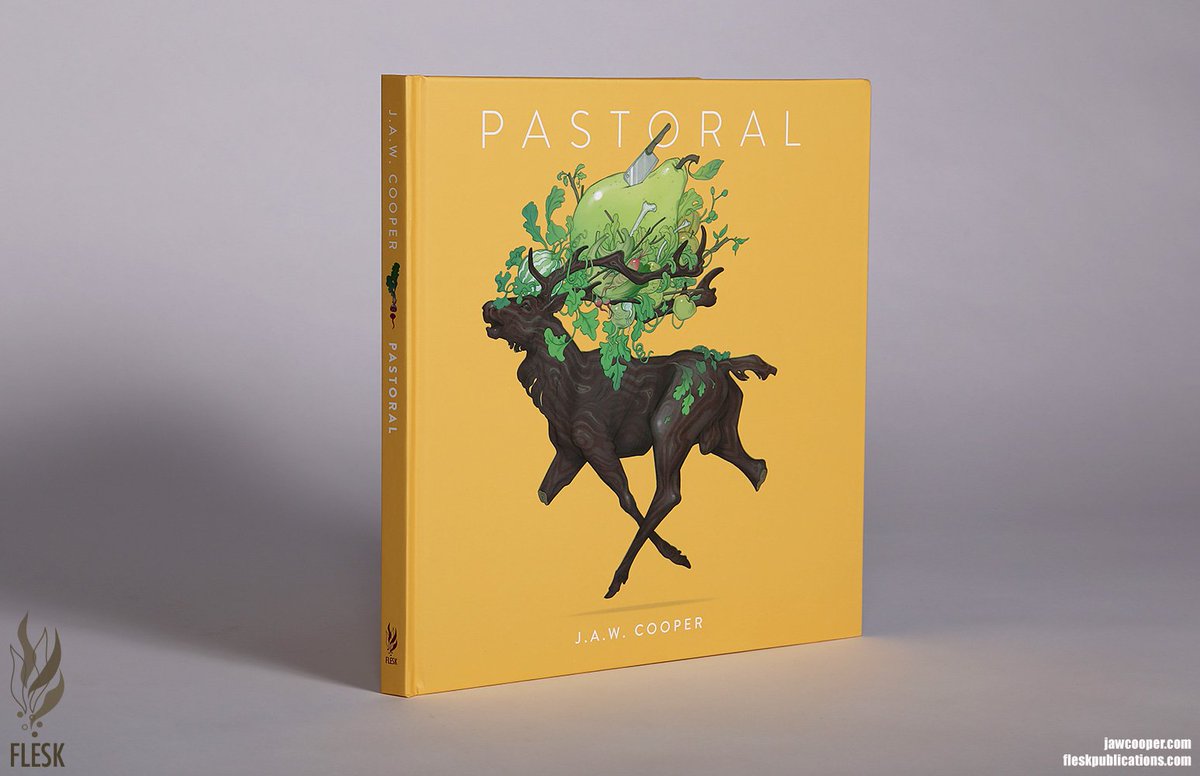 Pastoral by J.A.W. Cooper was our most popular book at our Flesk booth during the Planet Comicon/SFAL event a month ago. This art book is filled with Cooper's energetic,  expressive pencil and ink drawings of wildlife and their stewards. 
 Learn more at:
 fleskpublications.com/jaw-cooper