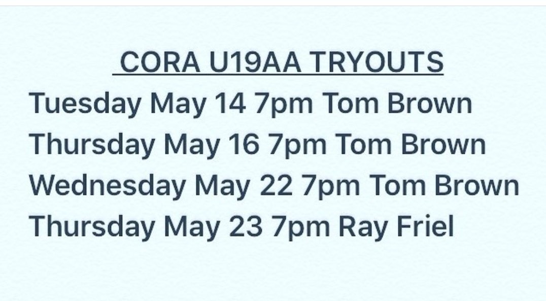 OttawaRingette1's tweet photo. U19AA tryouts are posted!!! https://t.co/odTqxrZw2E