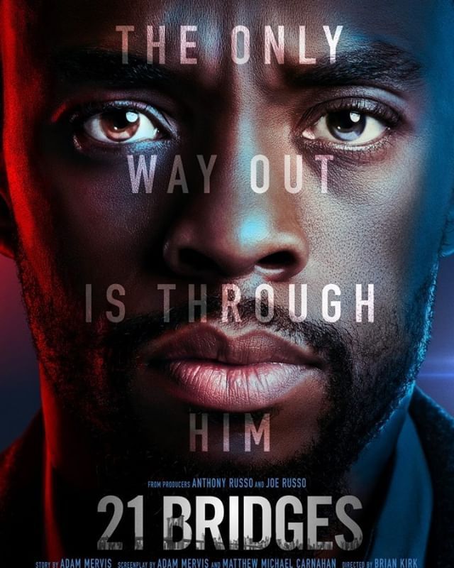 STX Films/STX Entertainment has released the first TRAILER, POSTER and STILL for their upcoming 21 BRIDGES!

Cast:

Chadwick Boseman, Taylor Kitsch, Sienna Miller, J.K. #21Bridges #ChadwickBoseman #ChristianIsaiah #DalePavinski #GaryCarr #J.K.Simmons #Ja… bit.ly/2ZBLtPa