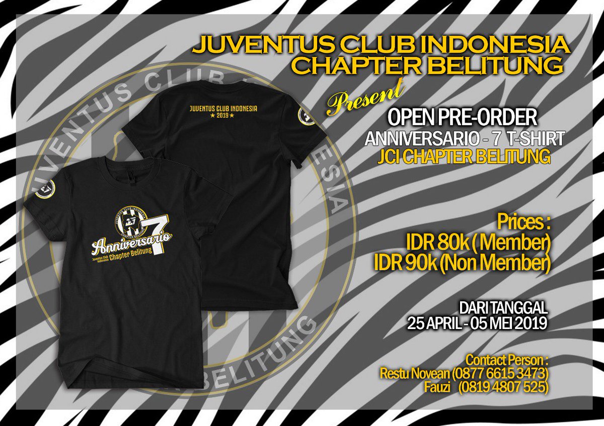 OPEN PO T-Shirt Anniversario-7 <a href="/JCI_Belitung/">JCI Pulau Belitung</a>, untuk pemesanan lansung hubungi CP di Poster y... :)