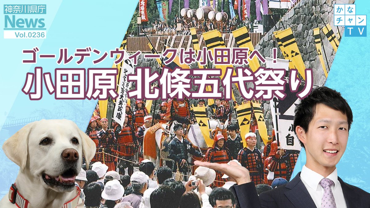 神奈川県庁広報 على تويتر かなチャンtv Gw 小田原最大のイベント開催 その名も 北條五大祭り 圧巻のパレードを始め 様々な イベントを開催予定ですよ 詳しくは 動画をチェック 小田原 最大イベント パレード 小田原北條五大祭り Gwイベント Gw