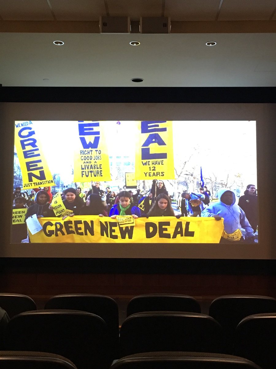 FossilFreeMac's tweet image. The Green New Deal: a real solution rising to the scale of the climate crisis. Glad to be supporting @Sunrisemvt at the Twin Cities town hall!