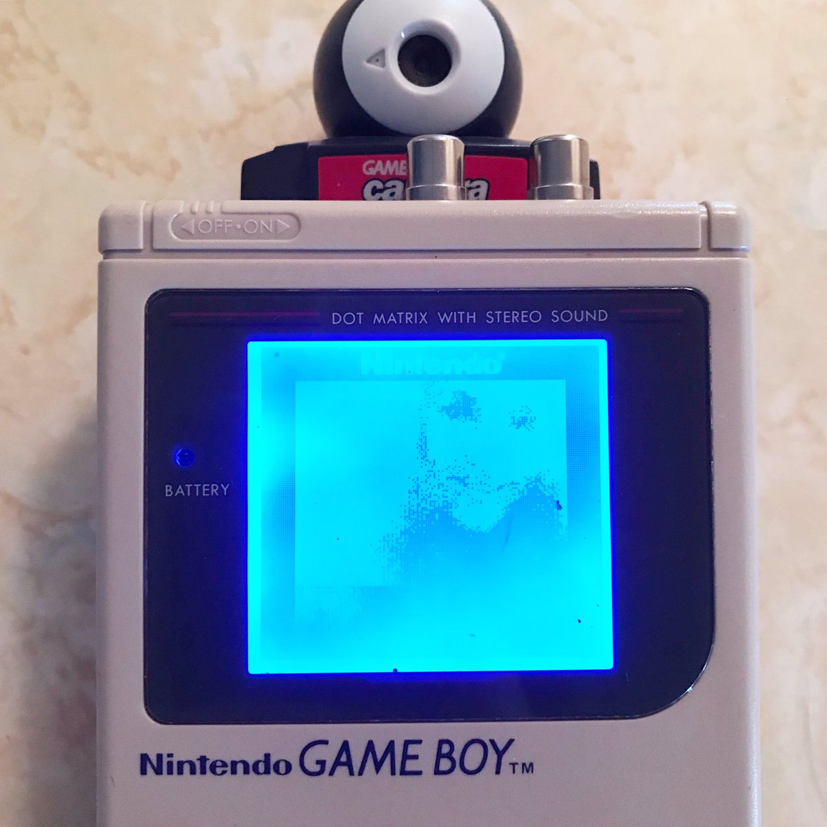 ComputeHer's tweet photo. The original selfie stick lol 😂 Have you used the music mode in the Game Boy Camera? #gameboycamera #computeher #gameboy #chipmusic #chiptunes https://t.co/5I1zT9jcWI