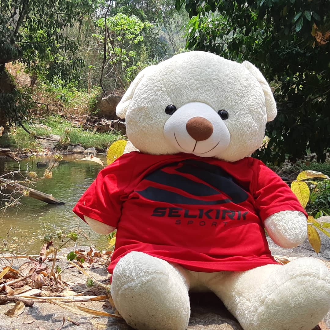 SelkirkTeam's tweet photo. Things are a bit quiet on the pickleball court here lately so the Selkirk Bear has been exploring beautiful Chiang Mai. He got to swim in the waterfall and even met some fans.
#TeamSelkirkThailand #chiangmai #amazingthailand @SelkirkSport https://t.co/5G3jYJaPvM