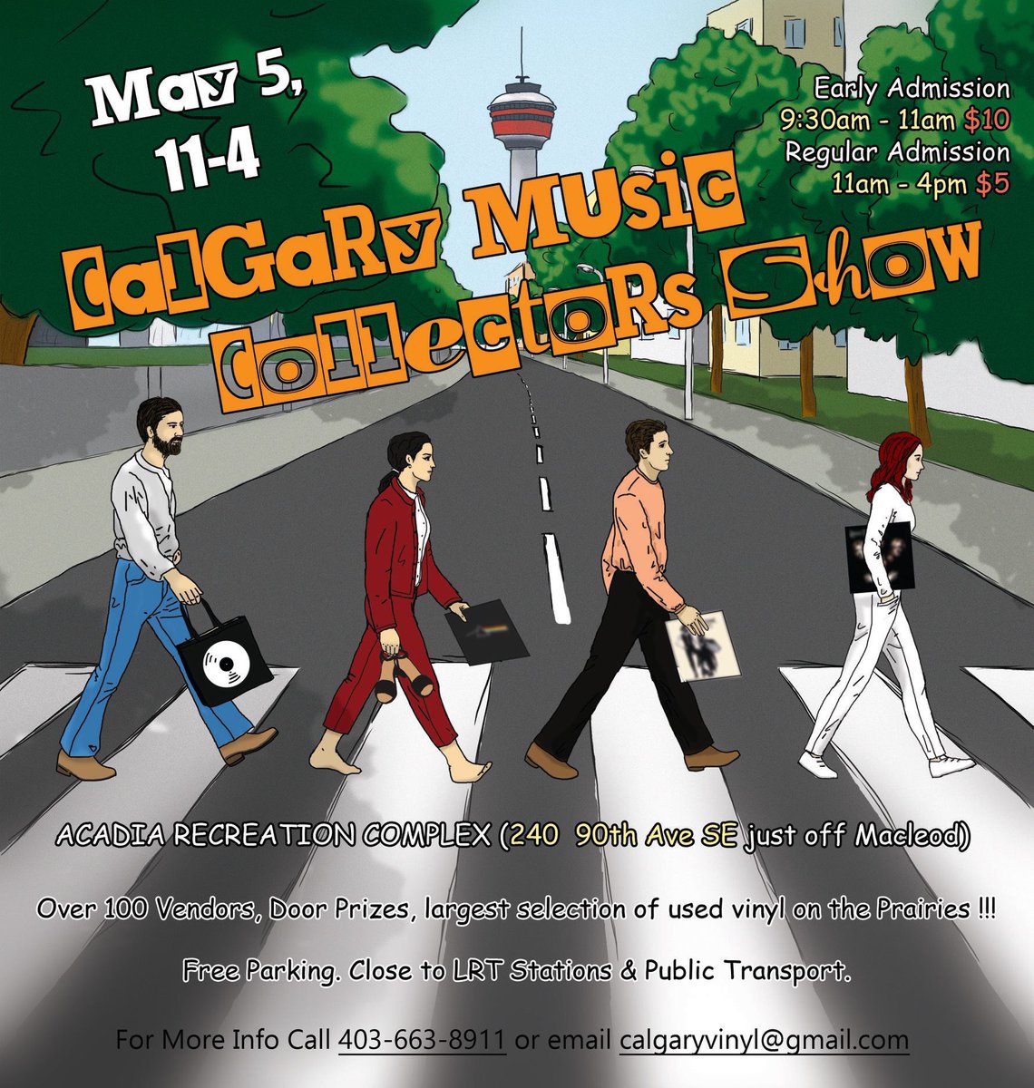 #yycgrind 10th Anniversary #yycmusicshow May 5, 11-4 #Acadia Rec Complex Largest collection of used records on the Prairies! 115 quality music vendors! #YYCBigBookSale #yycrecordcollectors #yycvinyl #yycvintage