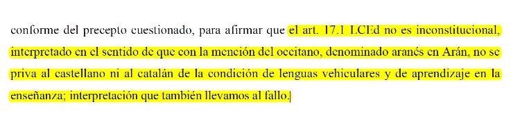 InesArrimadas's tweet photo. La realidad es que el TC, en la sentencia a la que se refieren el PSOE y los separatistas, recuerda a la Generalitat que la ley autonómica de educación no sirve de excusa para excluir y discriminar al español como lengua vehicular, tal y como establece la normativa básica estatal https://t.co/PJdGbRdvsL
