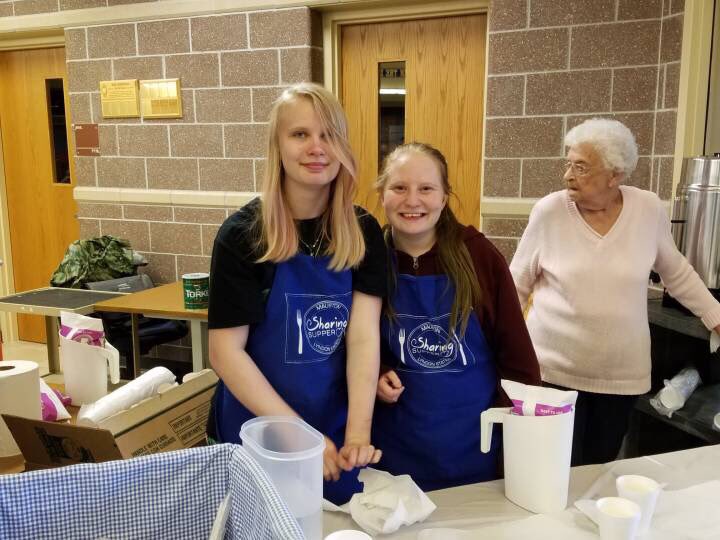 MaustonKeyClub's tweet photo. McKenzie and Serenity volunteered at the Mauston Area Community Sharing Supper, thank you for your time girls! https://t.co/kKsz92hy6z
