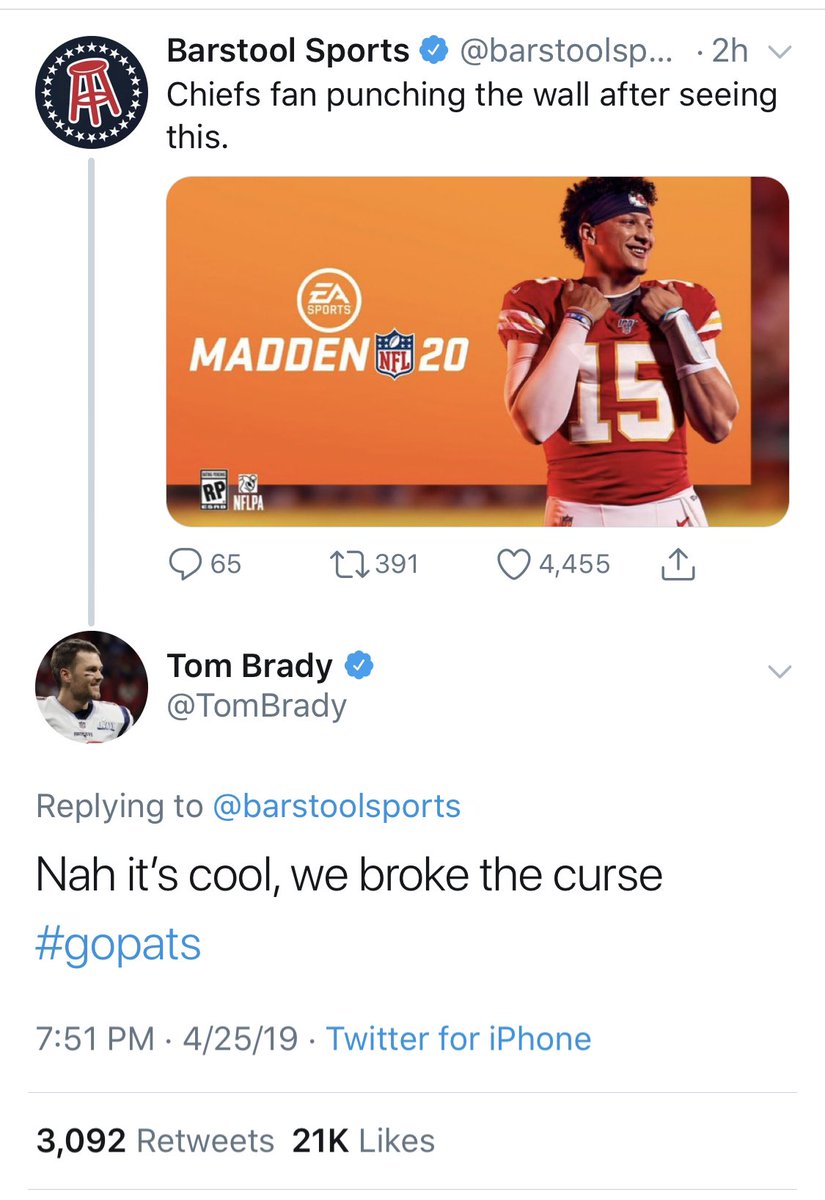 stoolpresidente's tweet photo. Sorry to interrupt this 3rd period but I’m blowing this tweet up and framing it @TomBrady https://t.co/q7uymjKjmU