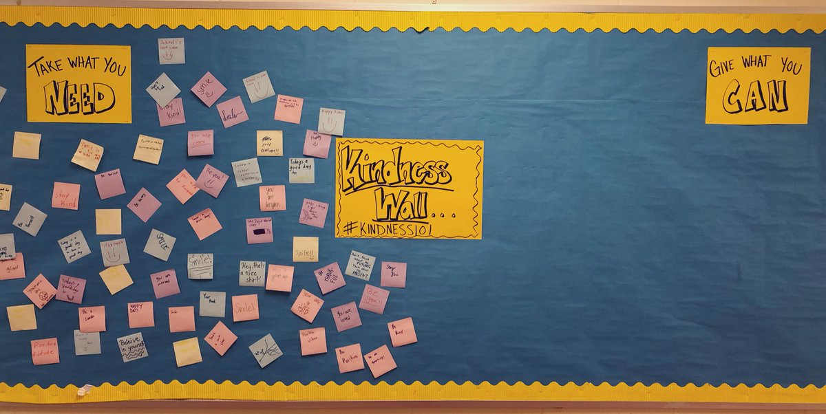This whole year our students worked hard to #spreadkindness by #sayingsomething on our ever changing #kindnesswall #takewhatyouneed #givewhatyoucan #SaySomethingSweepstakes @peterhreynolds