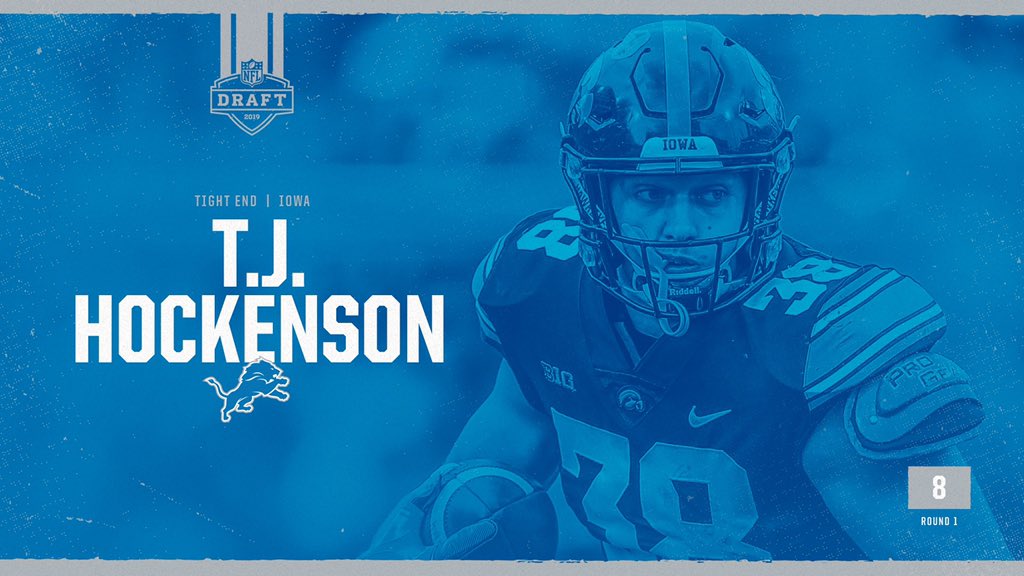 With the 8th pick in the 2019 NFL draft, the #Lions select T.J. Hockenson!