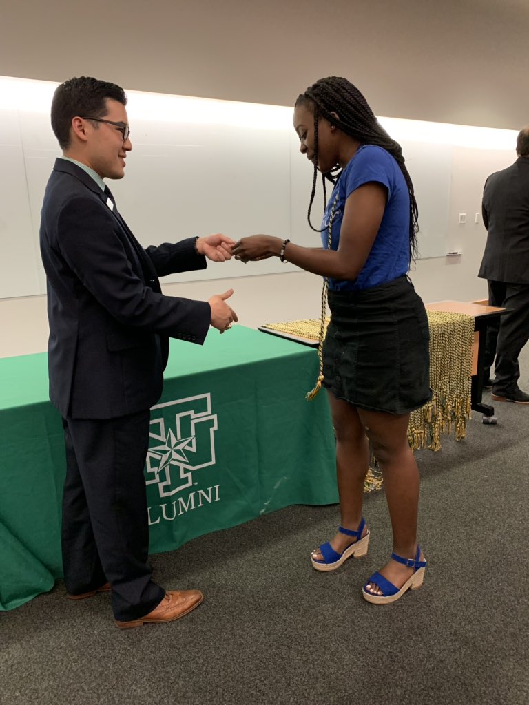 UNTAlumniAmb's tweet photo. Congrats to two of our ambassadors who earned this Greek Graduation Cords today! #GoMeanGreen https://t.co/bObYnbbXw4