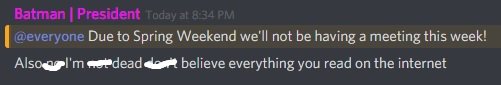 UGDClub's tweet photo. This weekend we'll be paying our respects to President Batman, so we won't be meeting on Saturday.
With that said though, don't miss out on the GameDevCT mixer this Sunday! We'll RT the info so you can find it quickly. https://t.co/M11dyEL2DC