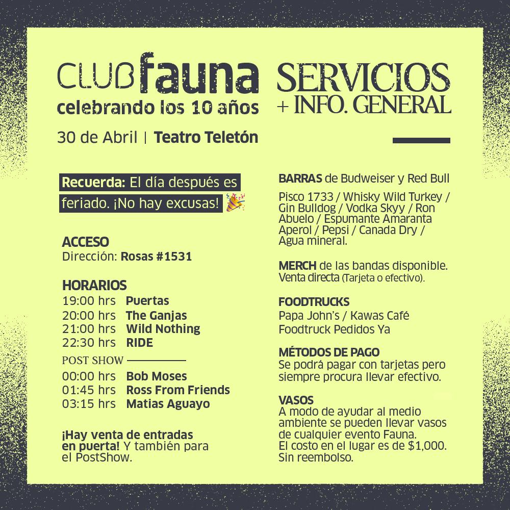 💥 HORARIOS 💥 SERVICIOS 💥 INFO
Absolutamente todo lo que necesitas saber para este martes en la 1era fecha del año del aniversario #ClubFauna10 🎉🎉🎉🎉🎉 #ClubFauna