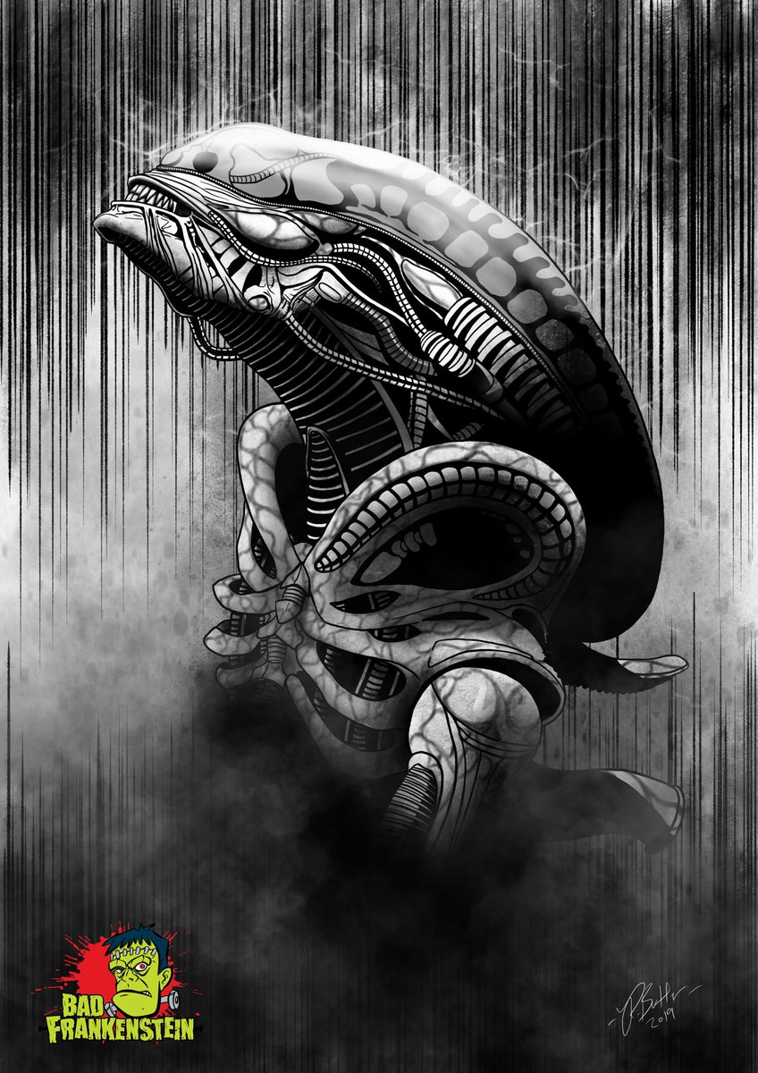 FrankensteinBad's tweet photo. Another little phone sketch that I took to the iPad to become a more perfect organism. #Alien40th #Alien #AlienDay #AlienDay2019 #AlienDay426 #FanXSpring2019 #FanX #thefandommenace @AlienAnthology https://t.co/s1ffvHcoWn