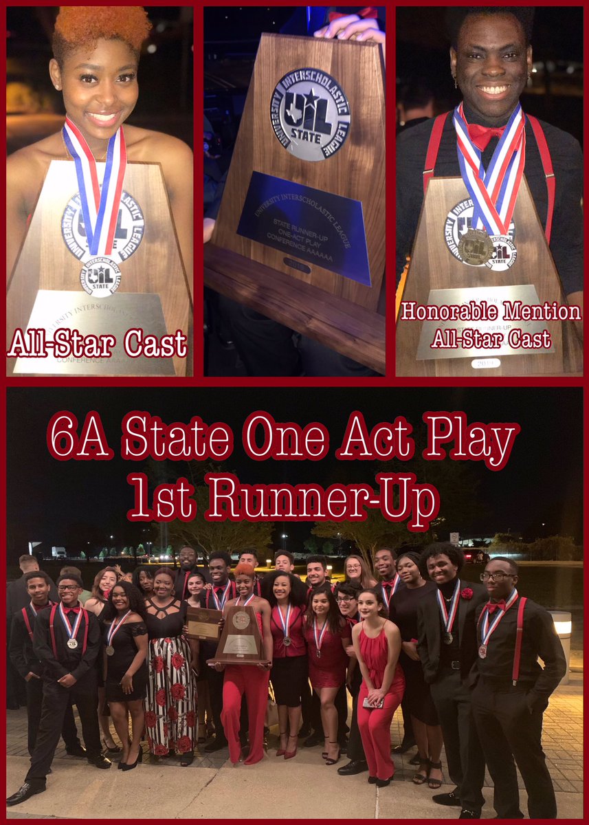 bush_theater's tweet photo. And for the 3rd consecutive year, we placed 1st Runner Up! Out of almost 300 6A schools, BTE is #2 in the state!  Congrats to @_seseboat_ for being awarded All-Star Cast #TwitterlessNelson for his Honorable Mention ASC award! Be on the lookout for our final performance date! https://t.co/lBB2UIi02N