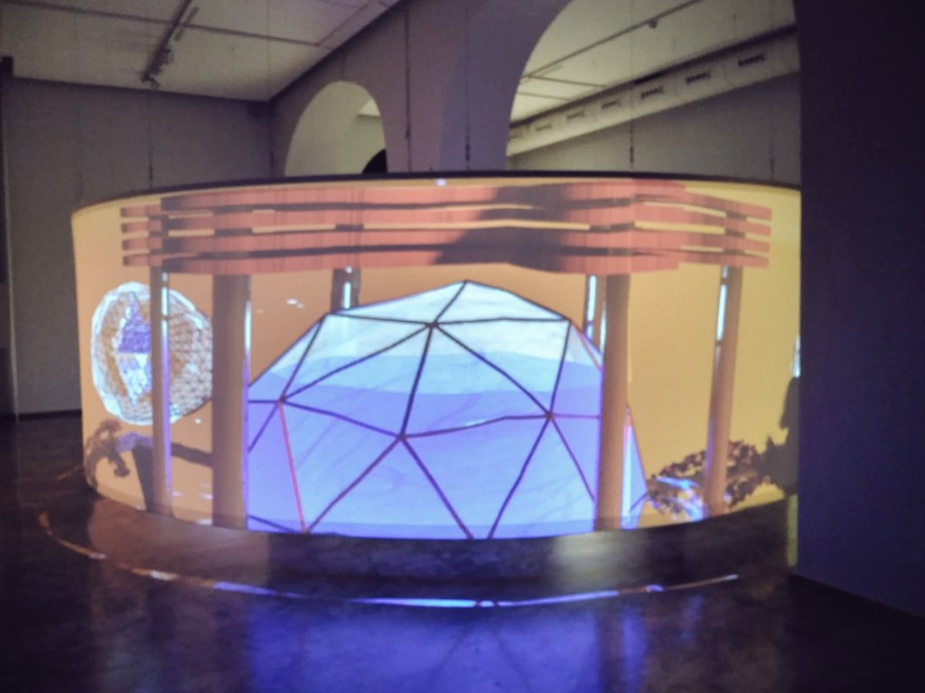 RicardoCliment_'s tweet photo. A 2-day lab residency at #Laboluz @UPV, porting my #gameaudio piece Ethertrum to their amazing 360-degree rear projector panorama screen. Using #UE4 and 3 screen-capture cameras via VPT8 vector mapping software +Spout plugin recompiled.
#indiedev #Blender3D #gamestudies #Unity https://t.co/H6p6Y3W6Pt