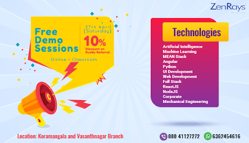 Zenrays's tweet photo. Call / WhatsApp Now 👉+91 6362454616 | 080-41127272 
to Attend Free Demo @ 27th April [Saturday]

#wetraintocode #Coding #codinglife #programming #softwaredevelopment #FridayFeeling #FridaysForFuture #FridayFeeling #FridayThoughts https://t.co/ot00b4o1o2