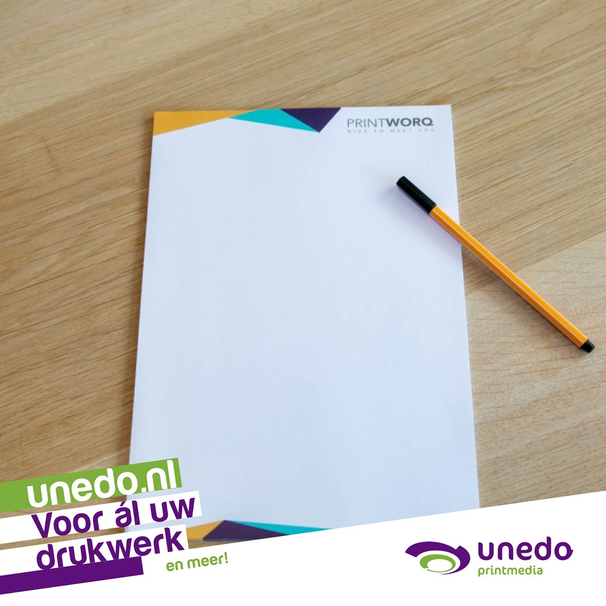 Heeft u offertes, facturen, brieven en andere belangrijke documenten die nog per post verzonden moeten worden? Dat kan niet zonder representatief briefpapier volledig in uw huisstijl.

Bekijk dit product hier ⬇️
unedoshop.nl/huisstijl/brie…