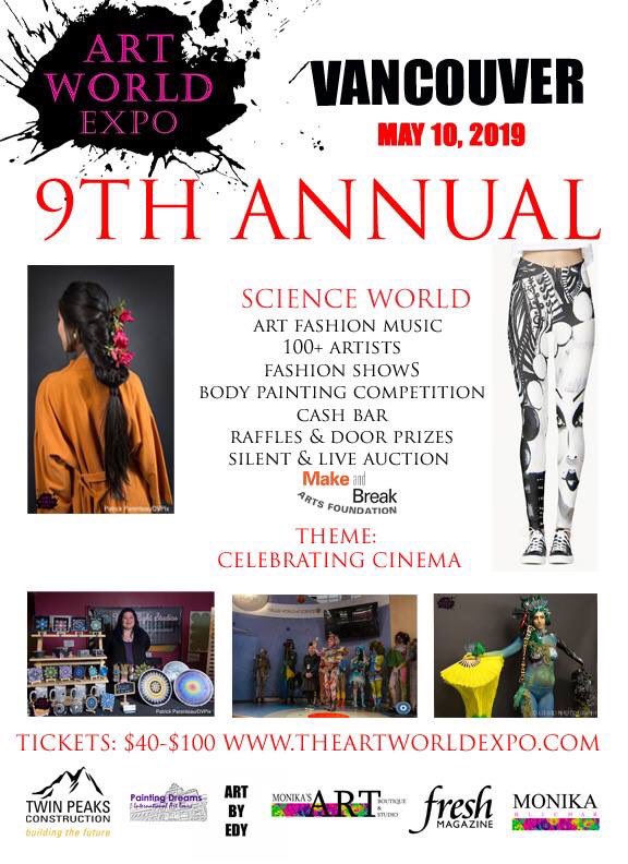 Have you heard? May 10 is our next <a href="/ArtWorldExpo/">Art World Expo</a> in Vancouver! Get your tickets today! Use promo code 9YEARS at check out until April 28 to save 50% off your ticket! Fashion shows, vendors, body painting and auctions! Lots to see! #vancouver #yvr #yvrart #vancouverarts #yvrevent