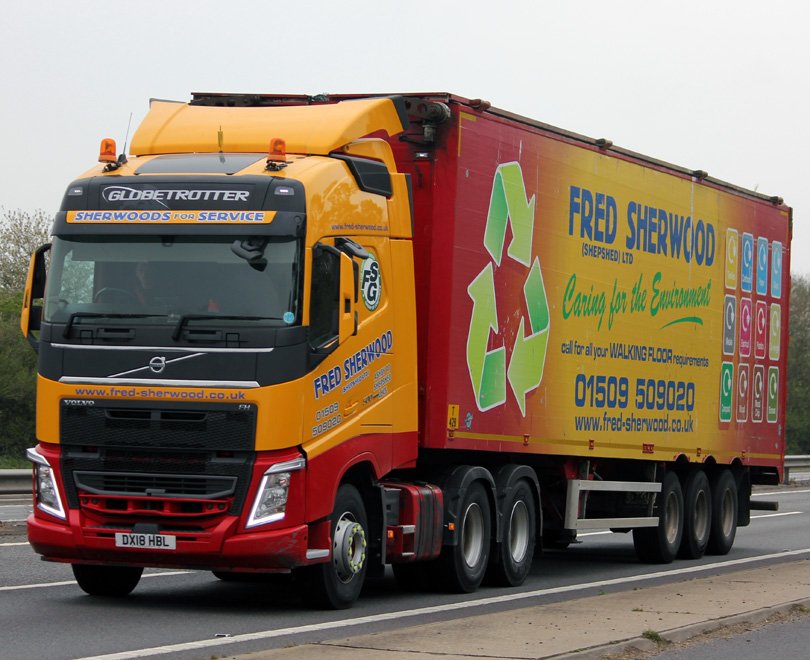 Fred Sherwood Volvo FH 500 6x2 (G) in tag axle format othe A11 at Red Lodge recently @VolvoTrucksUK lorryspotting.com #trucks