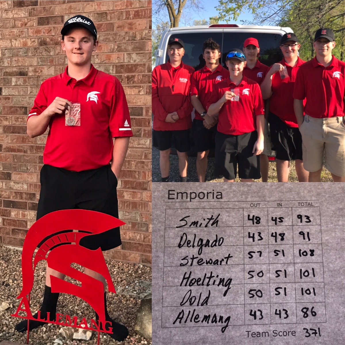 ShananAllemang's tweet photo. Proud Mama! Aidan had a GREAT day of EHS Golf! With a 2nd place finish out of 38 golfers with a score of 86, and a 2nd place Team finish! #EHSGolf, #EmporiaProud https://t.co/xqBsAonut8