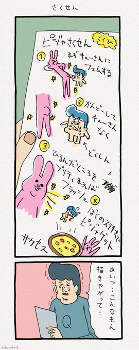 こんなものを見つけました…。2コマ漫画スキウサギ「さくせん」 