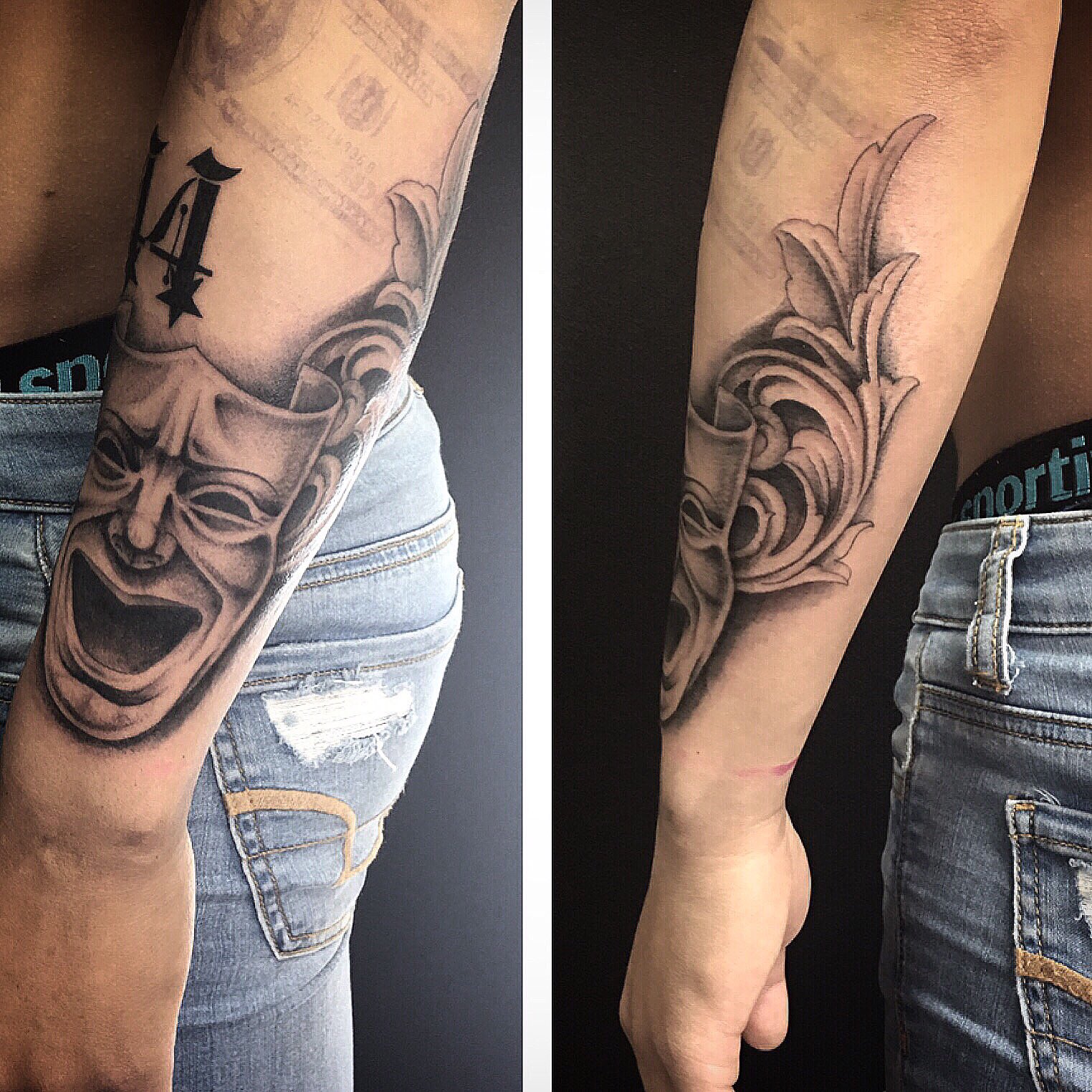 新宿タトゥー Fox Gate Tattoo 腕 ツーフェイス進行中のタトゥー 4月26日 本日も営業中 和彫りから ワンポイント トライバル B Amp Gまでオールジャンル対応のタトゥースタジオ 東京新宿fox Gate Tattoo 新宿駅徒歩7分 個室ブース完備