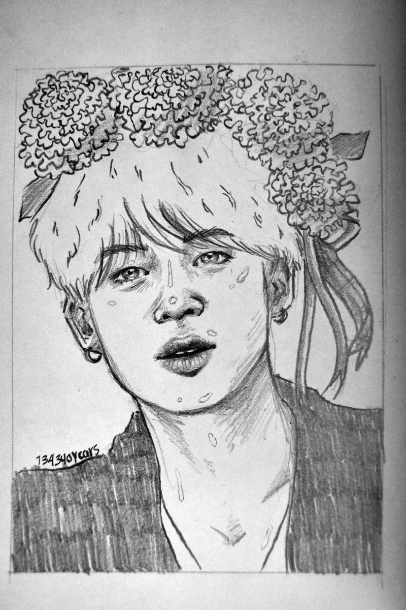 20190424 / day 114this flower on Jimin was like...??? Fairy King (photo reference by:  @MeowMin_jm1013 #BBMAsTopSocial BTS  @BTS_twt