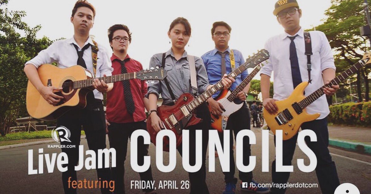 COUNCILSband's tweet photo. Tune in later on Rappler LiveJam, 8pm!
You may stream on:
Facebook: https://t.co/rDmLfeTzTf
Youtube: https://t.co/22xQHIDdYx
Rappler website: https://t.co/sx3xBJZ3O7
Don’t forget to share!
#WarnerMusicPH #UEJS https://t.co/xFJcJ6DPoH
