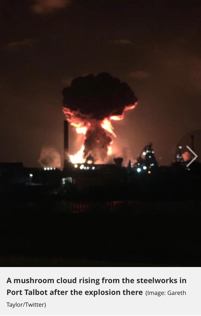 Insane! Hope everyone is ok. #tata #steelworks #PortTalbot