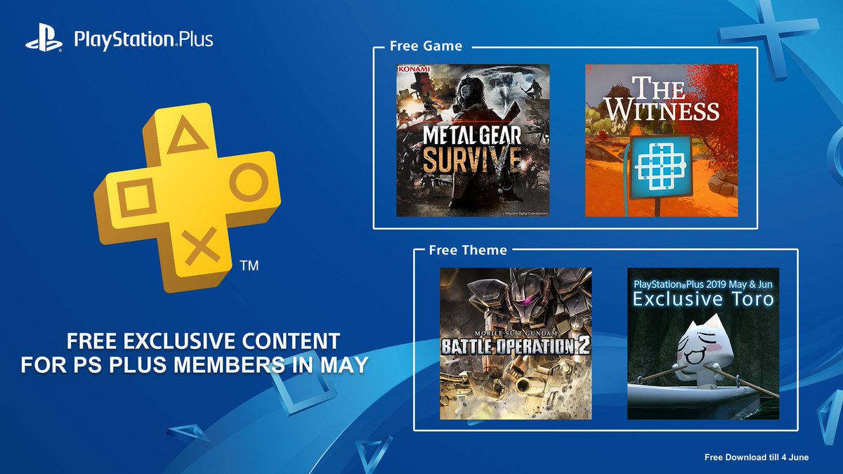 Playstation Asia Here S A Treat For All Ps Plus Members Metal Gear Survive And The Witness Will Be Free To Download From 9th May To 4th June T Co Kiax6zrlvy Playstation Asia Here S A Treat For All Ps Plus Members Metal Gear Survive And The Witness Will Be Free To Download From 9th May To 4th June T Co Kiax6zrlvy