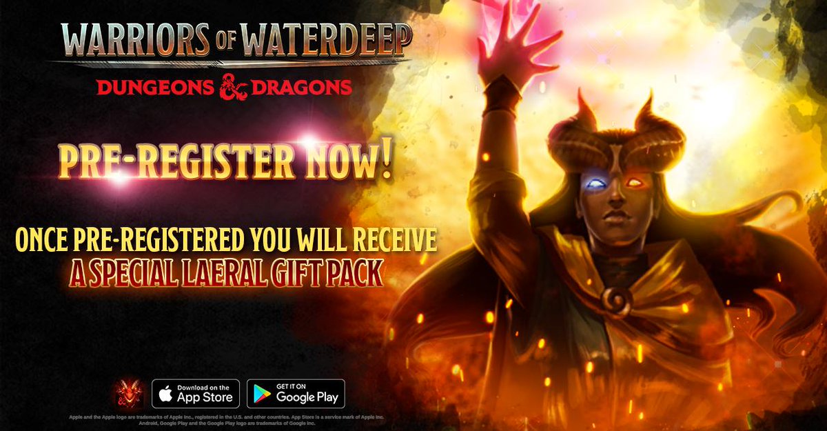 Wizards_DnD's tweet photo. Waterdeep needs Warriors like you! Pre-register now to receive an EXCLUSIVE gift when @WOWaterdeep launches! #WarriorsOfWaterdeep is a turn-based RPG coming to your phone this spring!
 
Sign up here 👉  https://t.co/KBBeRJjCUP

#WarriorsOfWaterdeep #dnd #dndgaming #mobilegaming https://t.co/RG0RSlcqsX