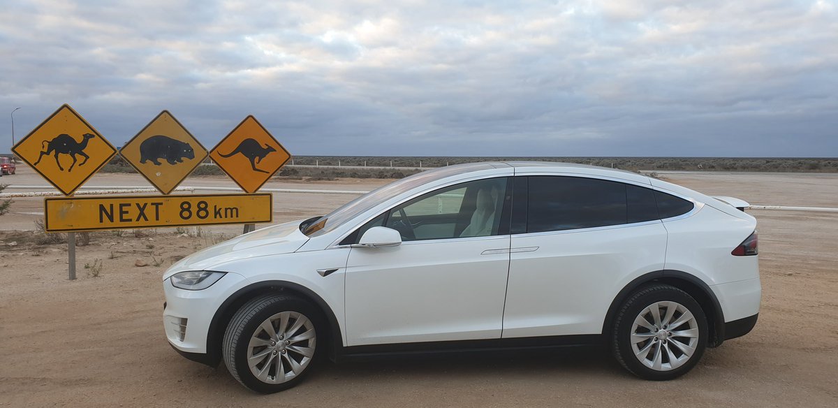 outbacktesla's tweet photo. Next time you are talking EVs and someone brings up crossing the Nullarbor, let them know EVs can do it with ease! Seriously, one of my easier drives and I know 5 others personally who have done it too. 1000's more soon! 😎
#EVeXploreAus #nullarbor #ElectricVehicles #tooeasy https://t.co/1O60nPlRPR