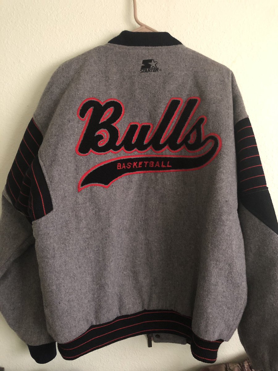 humanhyp3's tweet photo. Thrift Find Of The Day! Vintage Starter Wool NBA. “Chicago Bulls” Jacket. Paid $7! #clothing #starterjacket #Thrift #thriftstorefinds #savers #NBA #VintageFinds #vintageclothing https://t.co/aBW3OF3aaa