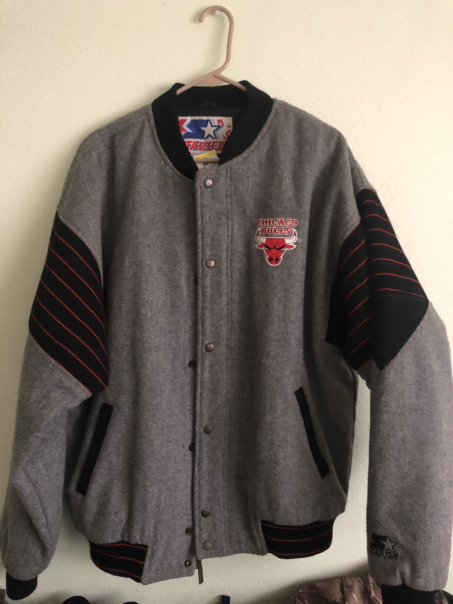 humanhyp3's tweet photo. Thrift Find Of The Day! Vintage Starter Wool NBA. “Chicago Bulls” Jacket. Paid $7! #clothing #starterjacket #Thrift #thriftstorefinds #savers #NBA #VintageFinds #vintageclothing https://t.co/aBW3OF3aaa