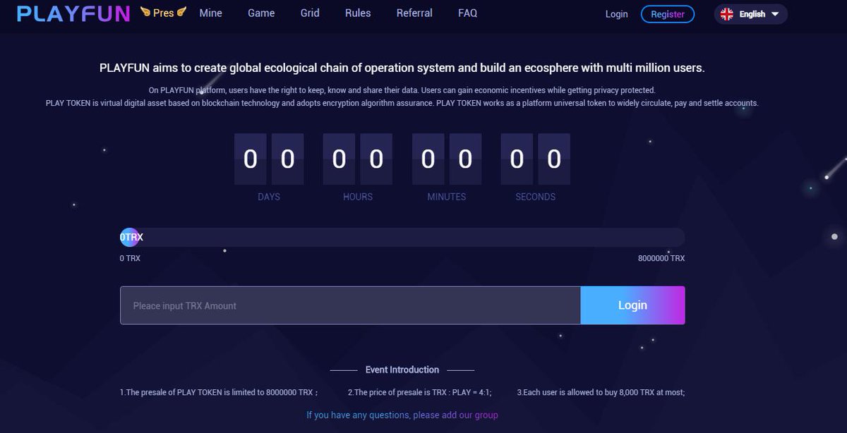 PLAYFUN is a platform with game and invest. 😍
Now PLAYFUN has been collected in godapp.com/detail?gameid=…
Come and play on PLAYFUN together! <a href="/PLAYFUNIO/">PLAYFUNIO</a> #Blockchain #Dapps