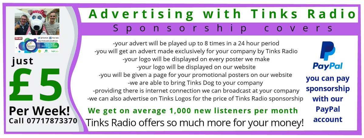 TinksRadio's tweet photo. Why pay more?! @WestonSunnyMare @Entertainers4uu @Lighthousewsm @NS_Aware @visitweston @NorthSomersetC @WSMERCURY @WestonSeafront @Whatsonwsm @SomersetLive @BristolPride @BristolHarbFest @bristolballoon @madeinbristol @o2academybris @BurnhamInfo @burnham_on_sea @MooMBridgwater 👊 https://t.co/ETN4VjRMVi