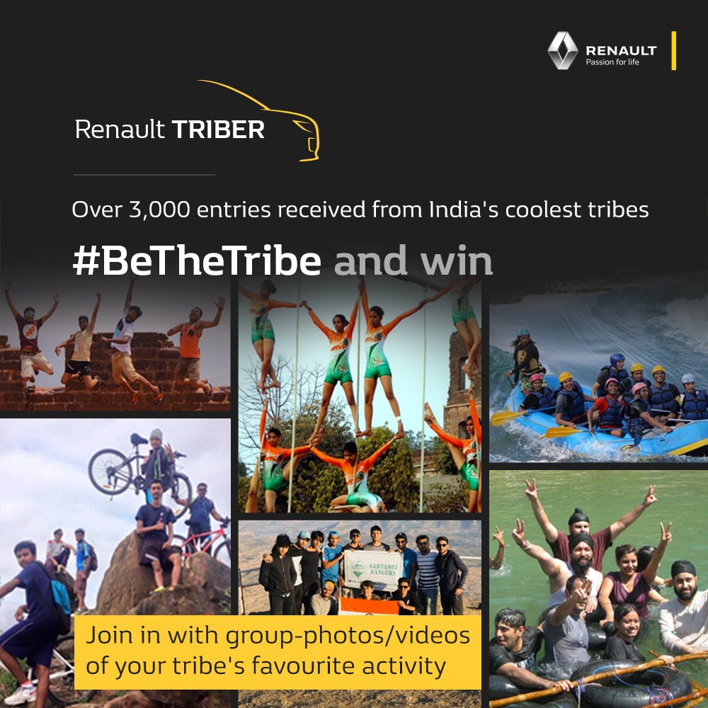 RenaultIndia's tweet image. The #BeTheTribe contest is ending in 2 days! Grab your chance to earn Amazon vouchers worth  ₹ 1 lakh*  by sharing creative group-photos/videos for a chance to win. #RenaultTRIBER #ContestAlert
