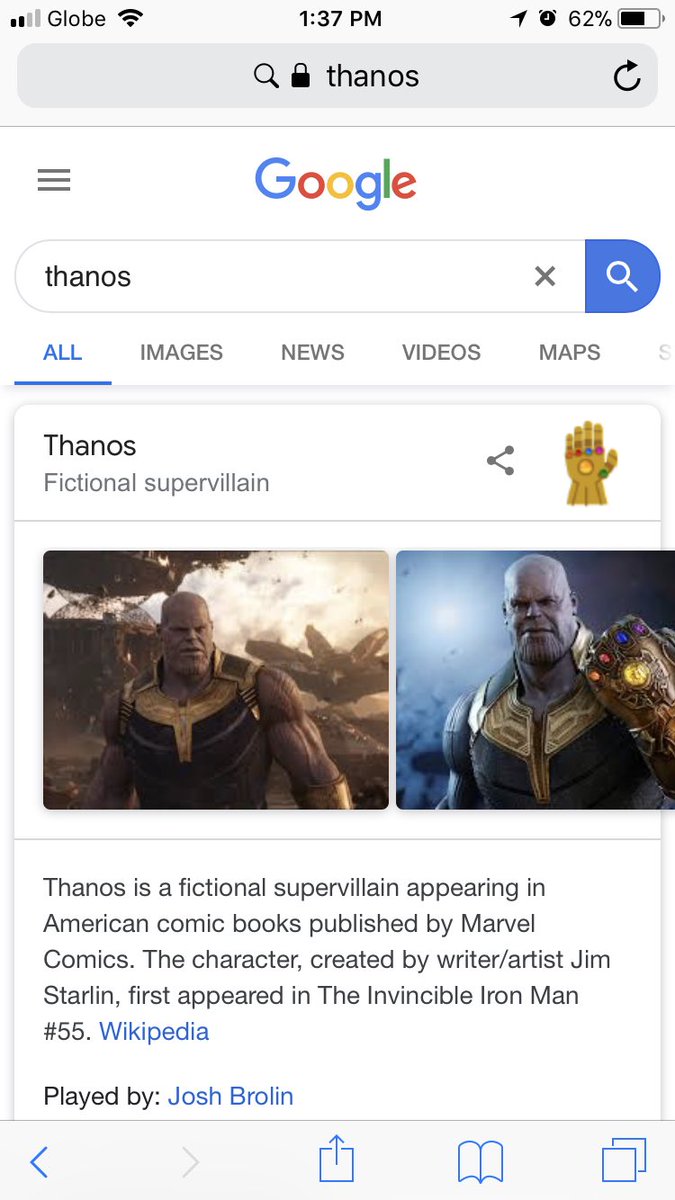go to google, search “thanos” &amp; click the gauntlet. you’re welcome. #AvengersEndgame