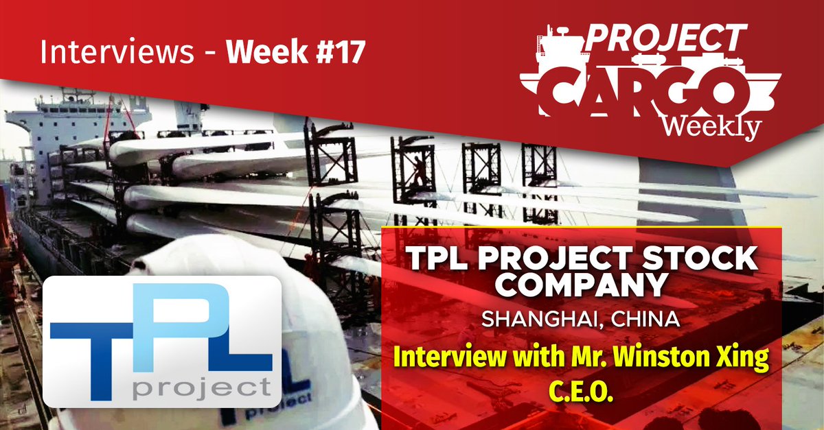 CargoWeekly's tweet image. This week: TPL PROJECT STOCK COMPANY – SHANGHAI, CHINA - interview with Mr. Winston Xing – C.E.O.. Read the Article: ow.ly/MU6E50s9OAx Read the Newsletter: ow.ly/PgKg50s9OAv #tpl #projectforwarder #projectfreight #projectcargo #interview #china #shanghai #tplproject