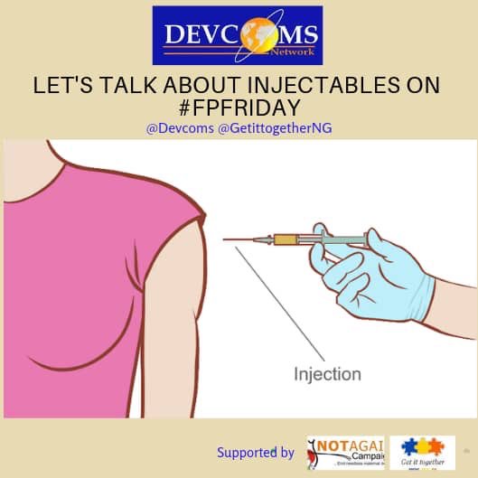 HotTalkWithB's tweet image. Have any questions about the injectables? Send a DM to @getittogetherng or visit getittogether.ng for more information about family planning methods

Cc: @devcoms 

#FPFriday