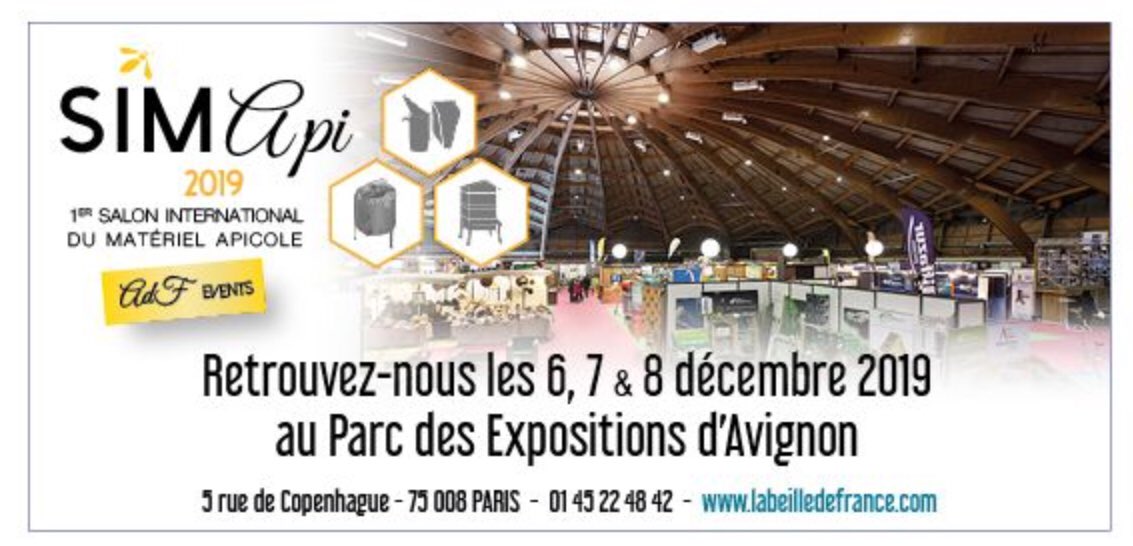 AbeilleDeFrance's tweet image. #VendrediPluie... Nous avions besoin d’une bonne nouvelle...et voilà : #SIMApi, le salon du matériel #apicole, c’est officiel! Du matériel, du matériel et encore du matériel. Et du technique. Ce sera en #Avignon du 6 au 8 décembre 2019.#SaveTheDate #Apiculture