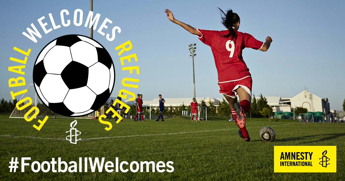 It’s brilliant to see Football clubs taking a stand to welcome refugees. Football breaks down barriers and unites people from all walks of life and it’s a great way to integrate them in their new community.
@AmnestyUK #footballwelcomes