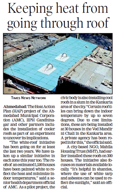 mahilahsg's tweet photo. @mahilahsg cited in @TOIAhmedabad for its work of #Modroof installation on around 300 houses that will help in bringing down the indoor temperature by up to 7 degrees.
#sdg13 #sdg7 #sdg9 #sdg11 #SDGs #climateresilience @rematerials @AmdavadAMC @Amc_Gujarat @Energy_NITI @NRDC https://t.co/Na62QEcwW3