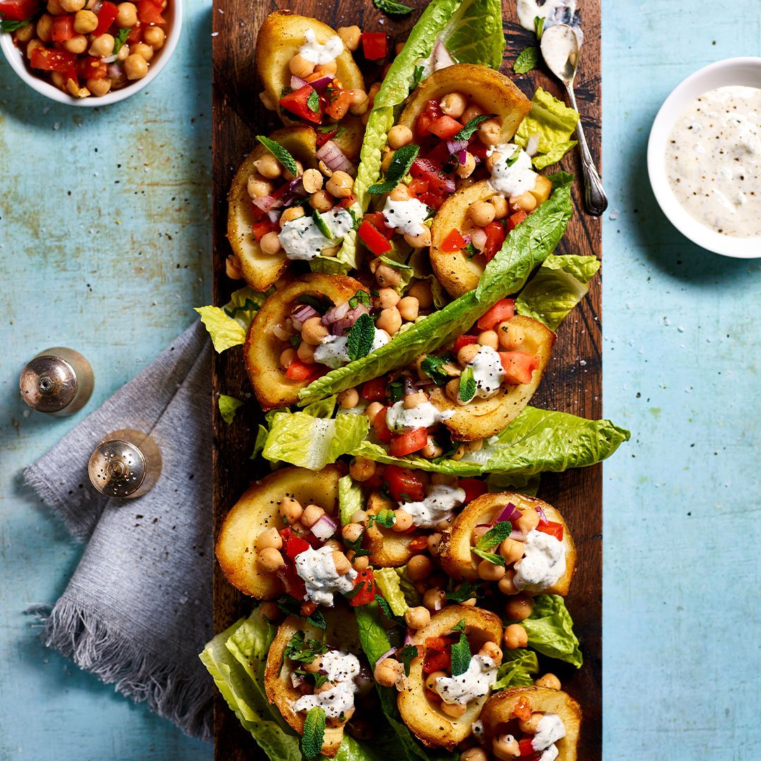 AvikoUK's tweet image. British grown and handmade, 1/4 &amp;amp; 1/2 Potato Skins are ideal for sharing platters and a great way to add more #vegan options to menus #FoodieFriday aviko.co.uk/news/aviko-lau…