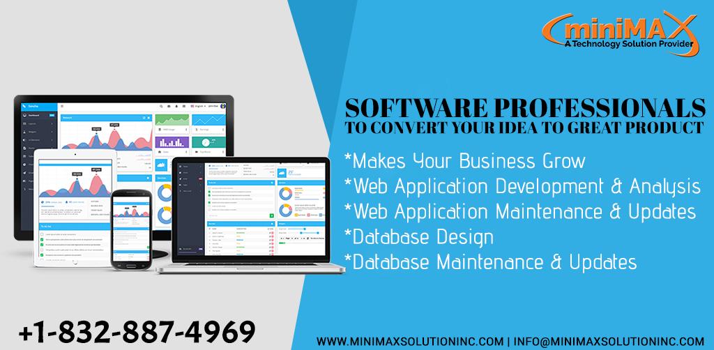 IncMinimax's tweet image. SOFTWARE PROFESSIONALS TO CONVERT YOUR
IDEA TO GREAT PRODUCT
Contact: info@minimaxsolution.com
+1-832-887-4969
minimaxsolutioninc.com
#Makes_Business_Grow #Web_Application_Development #Web_Application_Maintenance #Updates #Database_Design #Database_Maintenance